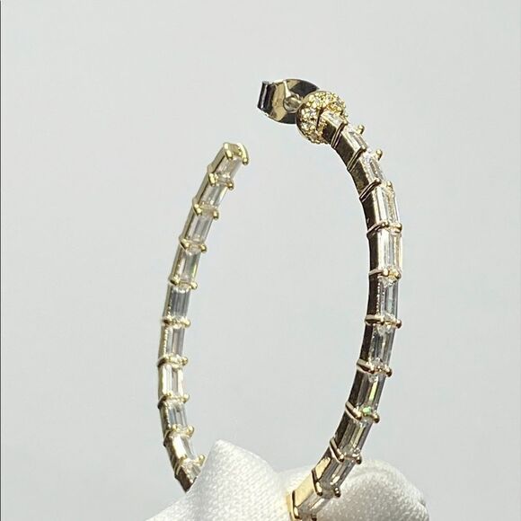 THEIA Hestia 14K Goldplated Inside-Out Hoops earrings - Picture 5 of 9